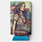 Rafraîchisseur Pour Canette Slim La fille a des bagages (Verso)