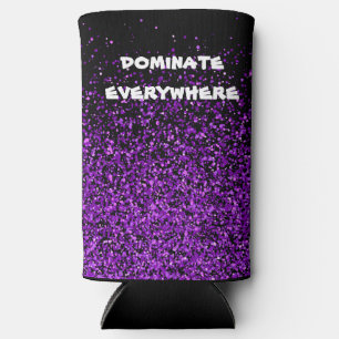 Rafraîchisseur Pour Canette Slim La Parties scintillant violette sur le noir domine