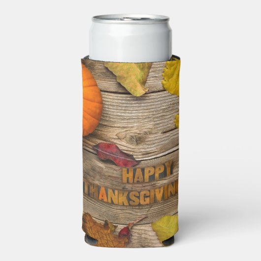 Rafraîchisseur Pour Canette Slim Lait séchée Bon thanksgiving citrouille SlipperyJo (Seltzer Recto)