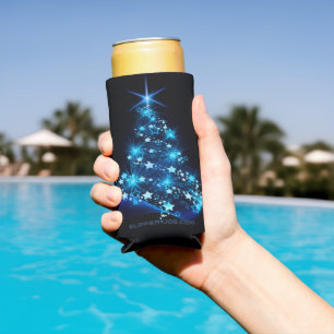 Rafraîchisseur Pour Canette Slim l'arbre de Noël stylisé et lumineux de SlipperyJoe