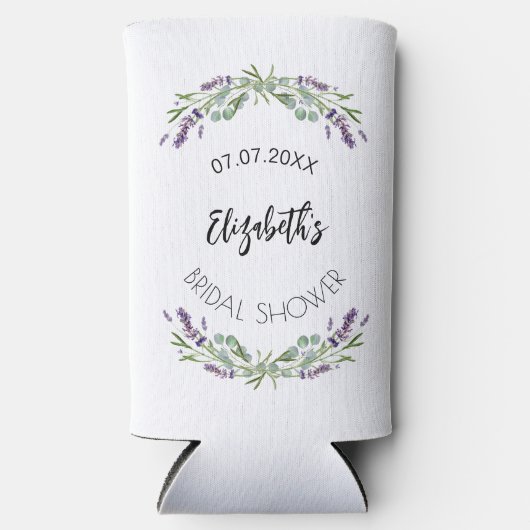 Rafraîchisseur Pour Canette Slim Lavande eucalyptus verdure douche nuptiale (Recto)