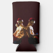 Rafraîchisseur Pour Canette Slim Les hommes torse nu de SlipperyJoe, Noël (Recto)