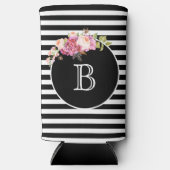 RAFRAÎCHISSEUR  POUR CANETTE SLIM LETTRE MONOGRAPHIQUE BLANCHE ET NOIRE (Recto)