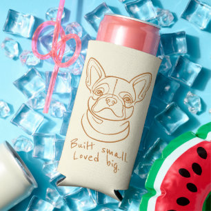 Rafraîchisseur Pour Canette Slim Ligne artistique Bouledogue français. Construit pe
