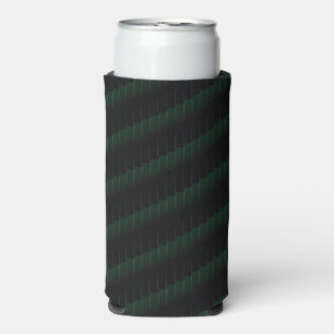 Rafraîchisseur Pour Canette Slim Lignes diagonales vert foncé noir