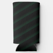 Rafraîchisseur Pour Canette Slim Lignes diagonales vert foncé noir (Verso)