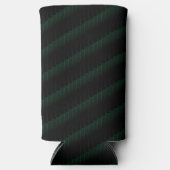 Rafraîchisseur Pour Canette Slim Lignes diagonales vert foncé noir (Recto)