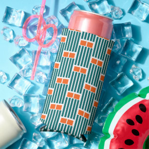 Rafraîchisseur Pour Canette Slim Lignes et boîtes turquoises