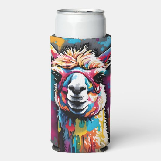 Rafraîchisseur Pour Canette Slim Llama with splatters (Seltzer Recto)