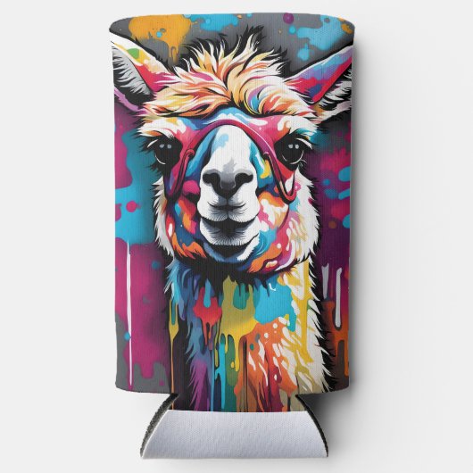 Rafraîchisseur Pour Canette Slim Llama with splatters (Recto)