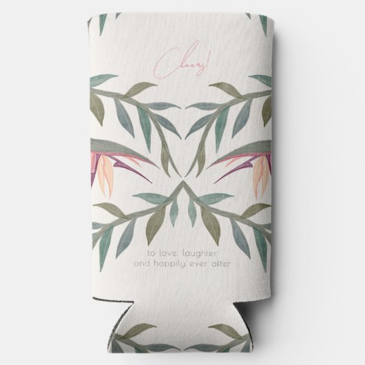 Rafraîchisseur Pour Canette Slim Lovebirds in Paradise Personnalisé (Verso)