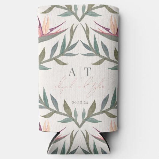 Rafraîchisseur Pour Canette Slim Lovebirds in Paradise Personnalisé (Recto)