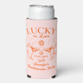 Rafraîchisseur Pour Canette Slim Lucky In Love Orange Bachelorette Week-end (Seltzer Recto)