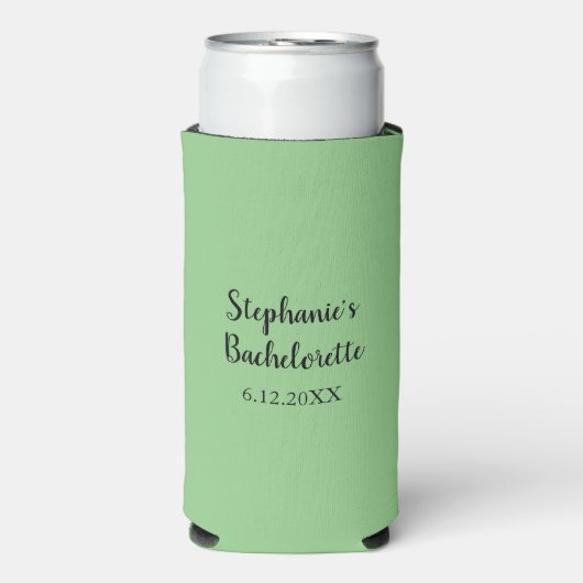 Rafraîchisseur Pour Canette Slim Lumière Sage Vert Mariage Bachelorette Favoriser C (Seltzer Recto)