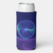 Rafraîchisseur Pour Canette Slim Lumineuse Bleu Violet Rêve Abstrait Fractal Art (Seltzer Verso)