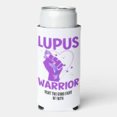 Rafraîchisseur Pour Canette Slim LUPUS WARRIOR Purple Augmenter Mois de sensibilisa (Seltzer Recto)