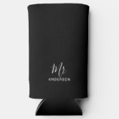 Rafraîchisseur Pour Canette Slim M. et Mme. | Black and White Modern Script Seltzer (Recto)