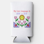 Rafraîchisseur Pour Canette Slim Ma Langue D'Amour Est Douce - Coudre (Recto)