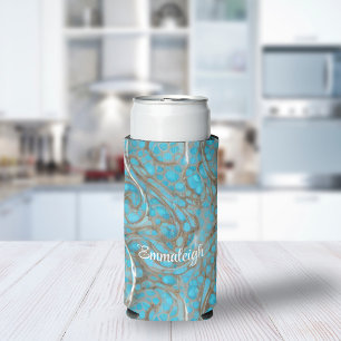 Rafraîchisseur Pour Canette Slim Marbre nacré à monogramme