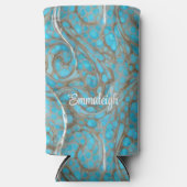 Rafraîchisseur Pour Canette Slim Marbre Pearlescent avec Monogramme (Recto)