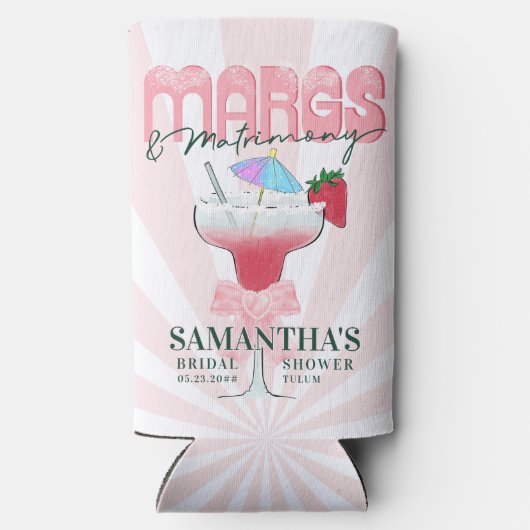 Rafraîchisseur Pour Canette Slim Margs Matrimony Tequila Fête des mariées Bachelore (Verso)