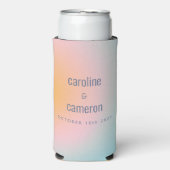 Rafraîchisseur Pour Canette Slim Mariage céleste Pastel bleu rose pâle (Seltzer Recto)