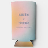 Rafraîchisseur Pour Canette Slim Mariage céleste Pastel bleu rose pâle (Recto)