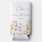 Rafraîchisseur Pour Canette Slim Mariage de Fleur sauvage de prairie aquarelle (Verso)