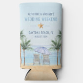 Rafraîchisseur Pour Canette Slim Mariage de plage personnalisé peut refroidir (Recto)