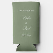 Rafraîchisseur Pour Canette Slim Mariage élégant Sage Green Seltzer peut refroidir (Recto)