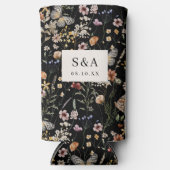 Rafraîchisseur Pour Canette Slim Mariage Fleur sauvage noir Seltzer Can Cooler (Recto)