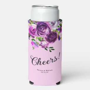 Rafraîchisseur Pour Canette Slim Mariage Fleurs Violettes