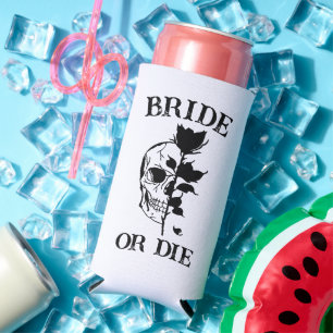 Rafraîchisseur Pour Canette Slim Mariage gothique Bachelorette Parti Customisé Mari