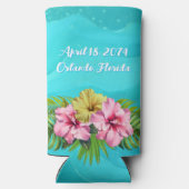 Rafraîchisseur Pour Canette Slim Mariage tropical Bachelorette Party (Verso)