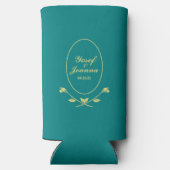 Rafraîchisseur Pour Canette Slim Mariage turquoise et Gold (Verso)