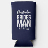 Rafraîchisseur Pour Canette Slim Marine Blue Bridesman Mariage Can Cooler (Recto)