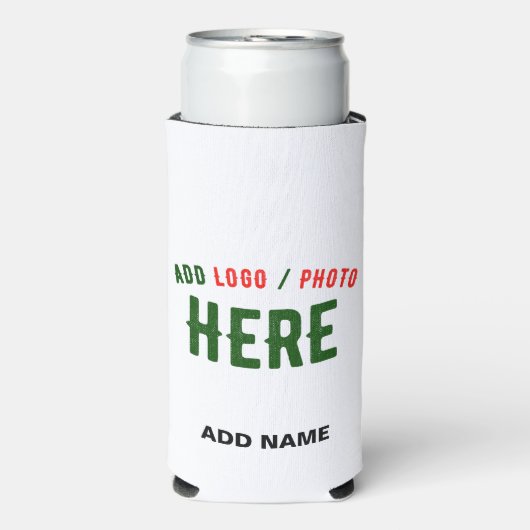 RAFRAÎCHISSEUR  POUR CANETTE SLIM MARQUE BLANCHE MODERNE ET PERSONNALISABLE VÉRIFIÉE (Seltzer Recto)