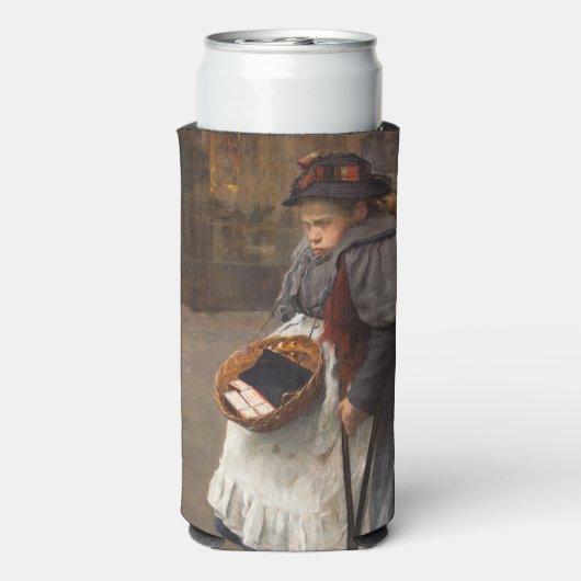 Rafraîchisseur Pour Canette Slim Matchstick Girl pauvre rue Urchin Pauvreté urbaine (Seltzer Verso)