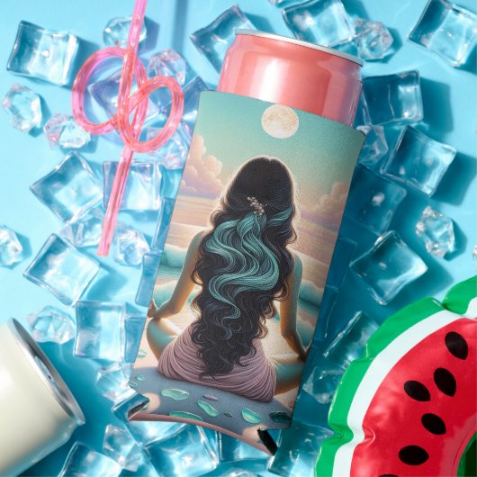 Rafraîchisseur Pour Canette Slim Méditation Harmonie sur la plage (Été in situ)