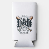 Rafraîchisseur Pour Canette Slim Meilleur papa de baseball (Verso)