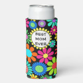 Rafraîchisseur Pour Canette Slim Meilleure maman Floral (Seltzer Recto)