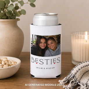 Rafraîchisseur Pour Canette Slim Meilleures Amies Meilleure Copine Cœur Typographie