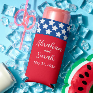 Rafraîchisseur Pour Canette Slim Memorial Day "L'Amour Au Premier Sip" Mariage Fave