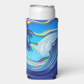 Rafraîchisseur Pour Canette Slim Mer Océan Grande Vague Eau (Seltzer Recto)