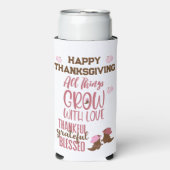 Rafraîchisseur Pour Canette Slim Merci, Gratuit, Béni, Bon thanksgiving | (Seltzer Recto)