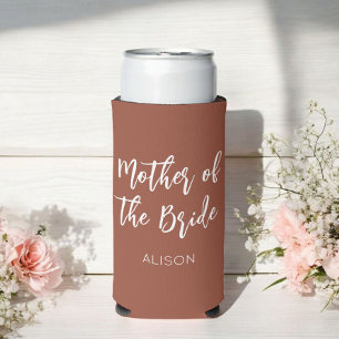 Rafraîchisseur Pour Canette Slim Mère de la mariée en terre cuite marron mariage