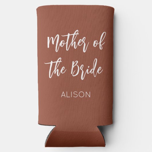 Rafraîchisseur Pour Canette Slim Mère de la mariée Terracotta marron mariage (Verso)