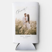 Rafraîchisseur Pour Canette Slim Minimalistic Wedding Photo Wine (Recto)