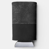 Rafraîchisseur Pour Canette Slim Minuit Onyx Romance | Black Satiny Grunge Damask (Verso)