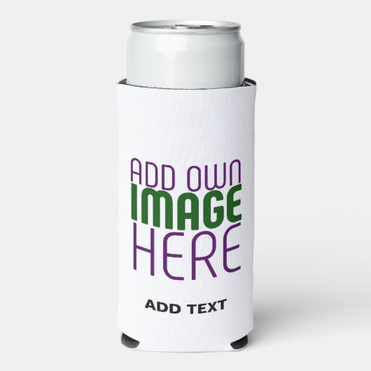 RAFRAÎCHISSEUR  POUR CANETTE SLIM MODÈLE DE TEXTE D'IMAGE BLANCHE SIMPLE MODERNE (Seltzer Recto)